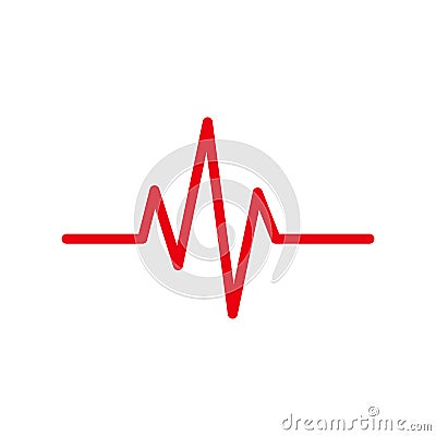 Heartbeat icon - illustration. Cartoon Illustration