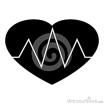 Heartbeat icon, simple style Vector Illustration