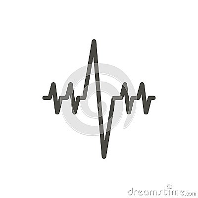 Heartbeat icon vector. Line cardio heart diagnosis symbol. Vector Illustration