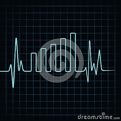 Heartbeat make business graph Vector Illustration