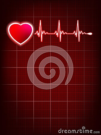 Heartbeat monitor electrocardiogram. EPS 10 Vector Illustration