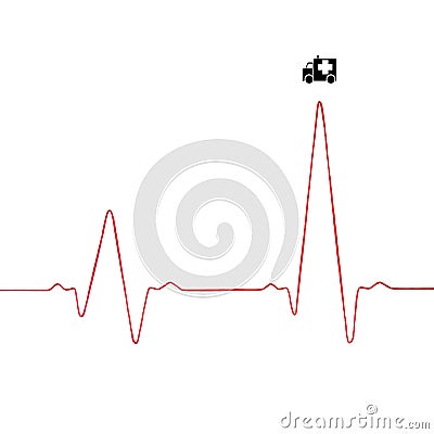 Heartbeat rhythm graph on a white background. Electric cardiogram. Stock Photo