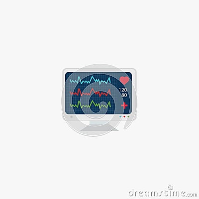 Heartbeat , cardiology, hospital. Vector illustration. EPS 10 Stock Photo