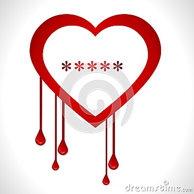 Heartbleed openssl bug virus bleeding heart - vect Vector Illustration