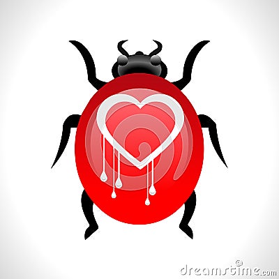 Heartbleed openssl bug virus heart bleed bug concept- vector eps10 Vector Illustration