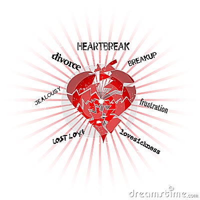 Heartbreak Vector Illustration