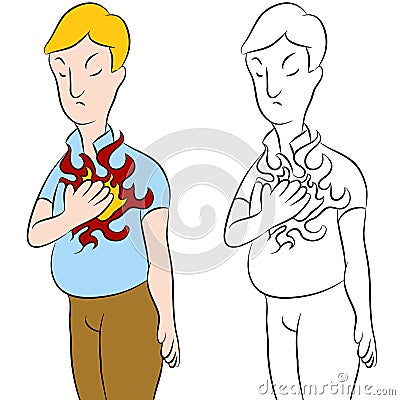 Heartburn Vector Illustration