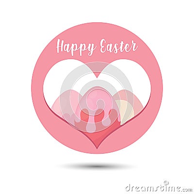 Happy easter button Vector Illustration