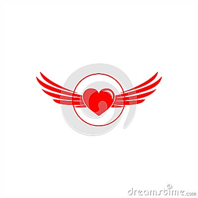 Hearth and wings logo designs Vector Illustration