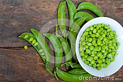 Hearthy fresh green peas Stock Photo