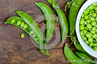 Hearthy fresh green peas Stock Photo