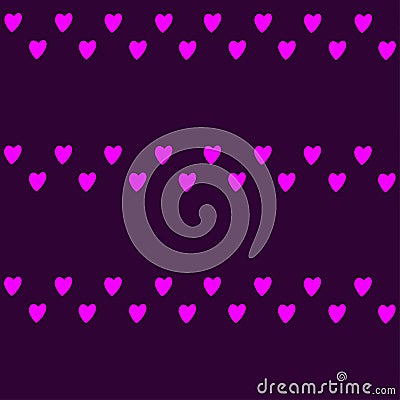 abstract geometric ornament pink hearts on a fiolet background Vector Illustration