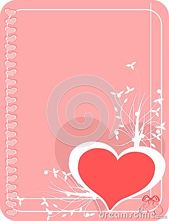 Saint valentine greeting card with heart in red tones Stock Photo
