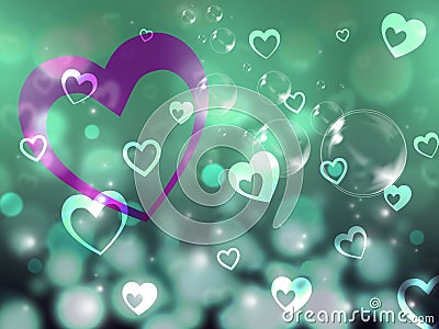 Hearts Background Means Romance Partner And Affection Stock Photo