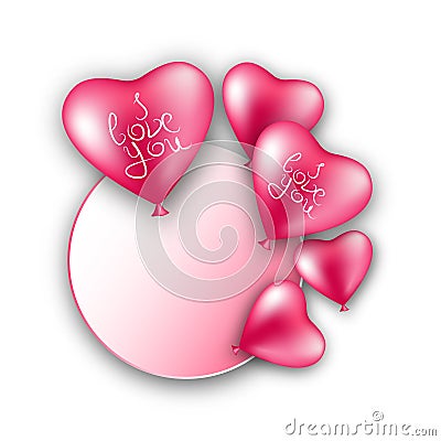 Heart balloons on a white background Vector Illustration