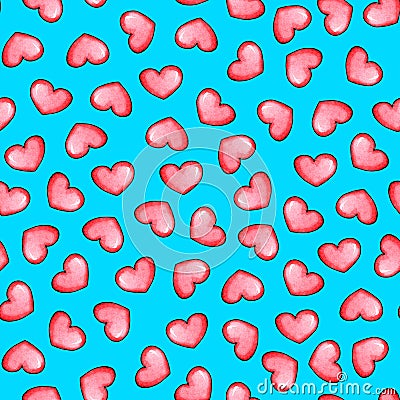 Hearts on a blue background Stock Photo