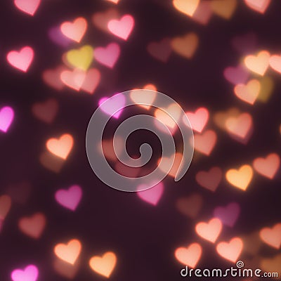 Hearts bokeh background Stock Photo