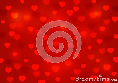 Hearts bokeh background Vector Illustration