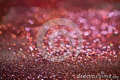 Hearts bokeh light background Stock Photo