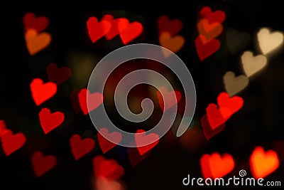 Hearts bokeh red Stock Photo