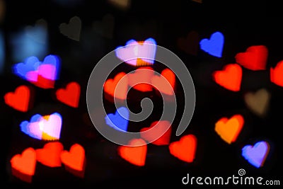 Hearts bokeh red Stock Photo