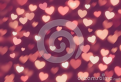 Hearts bokeh valentine day background Stock Photo