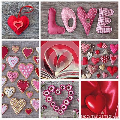 Hearts collage Stock Photo