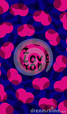 hearts colourful i love you Stock Photo