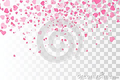 Hearts confetti . Valentines vector template. Vector Illustration