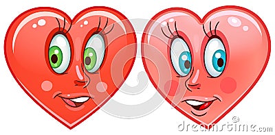 Hearts Emoticons Smiley Emoji Vector Illustration