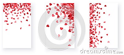 hearts gradually dispersing from a concentrated area Vector Illustration
