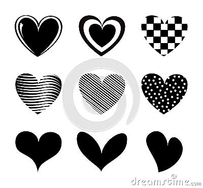 Hearts icons Vector Illustration