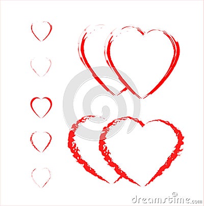 LOVE, Hearts , Illustrator ,vector, RED HEART Stock Photo