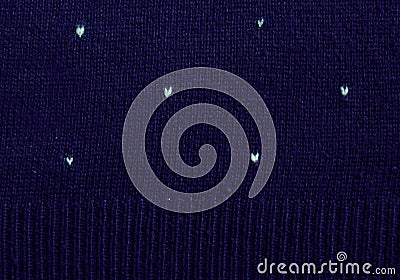 Hearts on knitted wool background Stock Photo