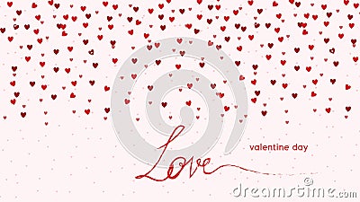 Hearts Love - Valentine`s Day Background - Illustration - Vector Vector Illustration