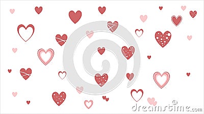 Hearts Love - Valentine`s Day - Illustration - Vector Vector Illustration