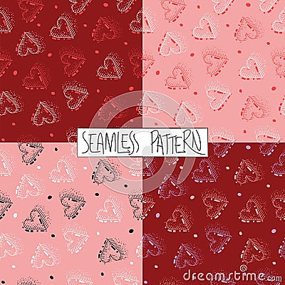 Hearts ornaments Vector Illustration