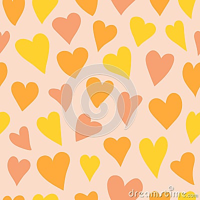 Hearts pattern, print for Valentine's Day. Love texture, seamless pattern for Valentines day - romantic wallpaper Vector Illustration