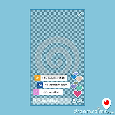 Hearts by periscope. Vector Illustration