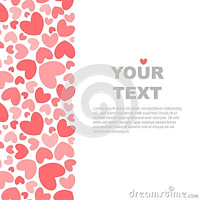 Pink hearts banner template Vector Illustration