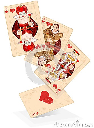 Hearts play cards Vector Illustration
