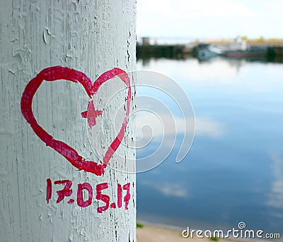 Hearts with a plus. Favorite sign of a declaration Stock Photo