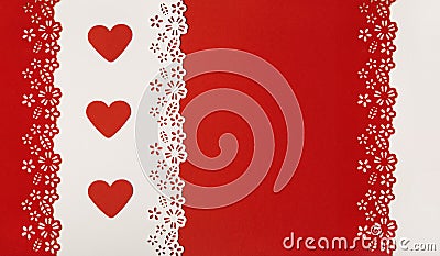 Hearts Red Background. Valentine Day Wedding Greeting Card Stock Photo