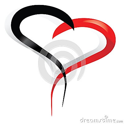 hearts red black Vector Illustration