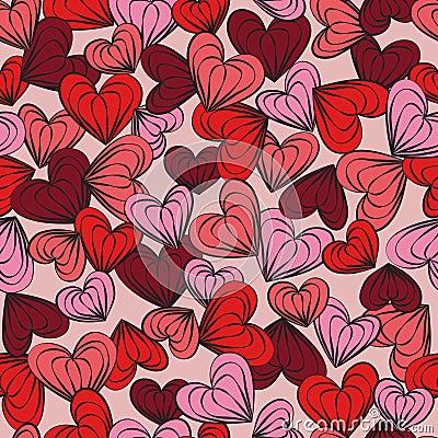 Hearts seamless pattern. Vector illustration Vector Illustration