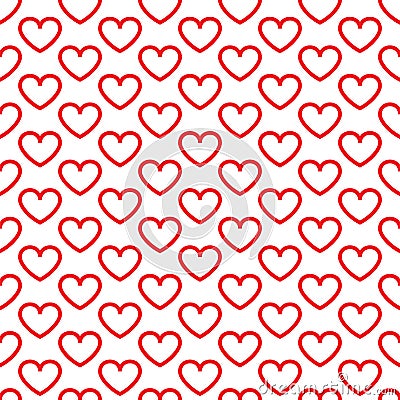 Hearts seamless pattern Cartoon Illustration