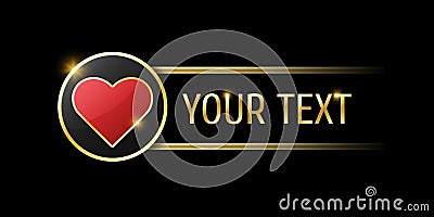 Hearts sign on round button. User interface ui ux element for mobile app or website. Casino or poker themed navigation bar on Vector Illustration