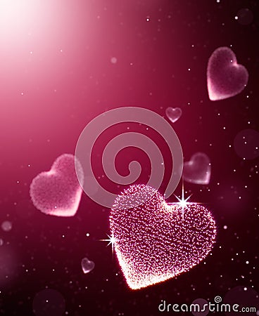 Hearts with spark Stock Photo