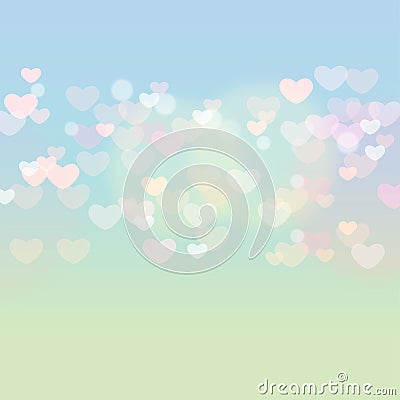 Hearts in sweet blue green Vector Illustration