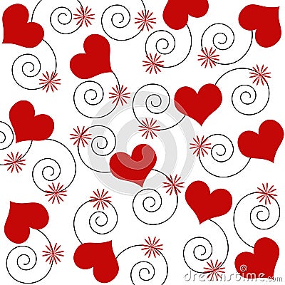 Hearts and swirls Stock Photo